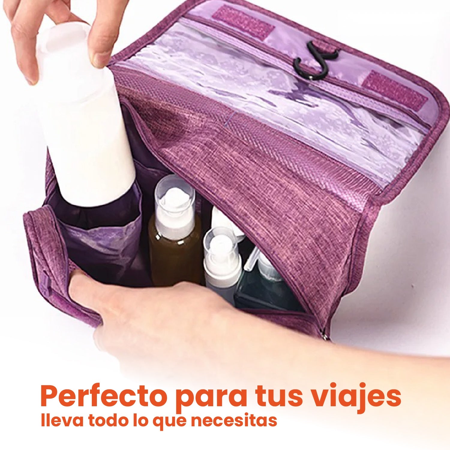 Combo Maleta Viajera + Organizadores Equipaje De Zapatos Y Cosmetiquera Maquillaje Rosa