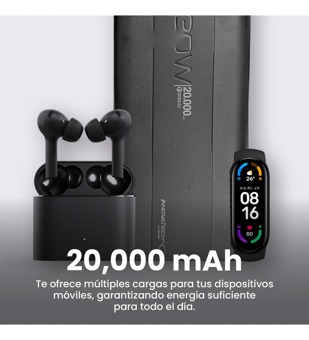 Power Bank Inalambrica 20.000 Mah Carga Rapida Wireless 30W Innovo 3.0