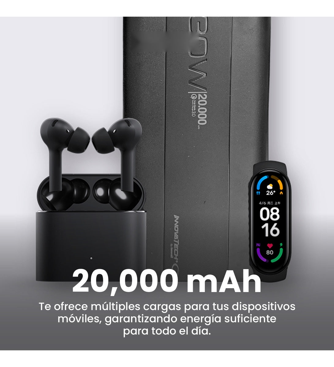 Power Bank Inalambrica 20.000 Mah Carga Rapida Wireless 30W Innovo 3.0