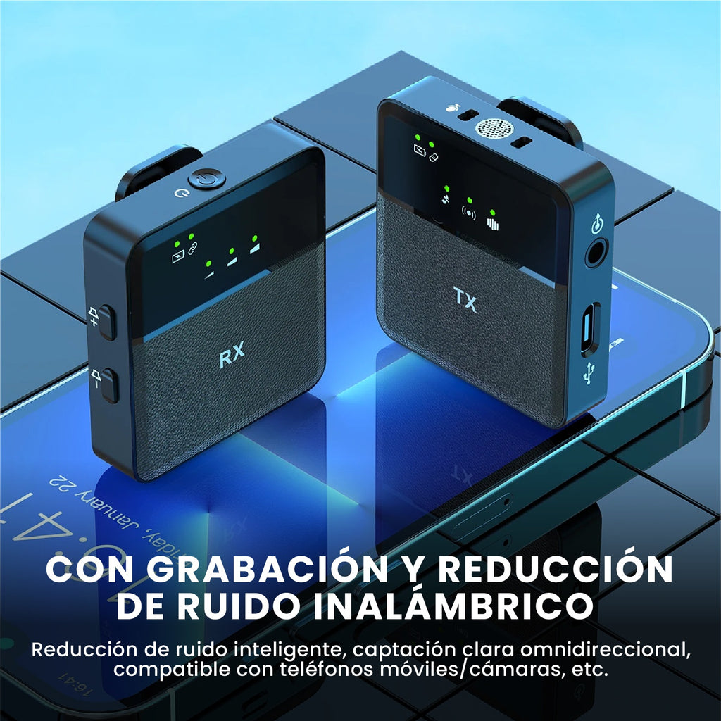 Microfono De Solapa Profesional Inalambrico Audio Claro Reduccion De Ruido Compatible Android Y Ios