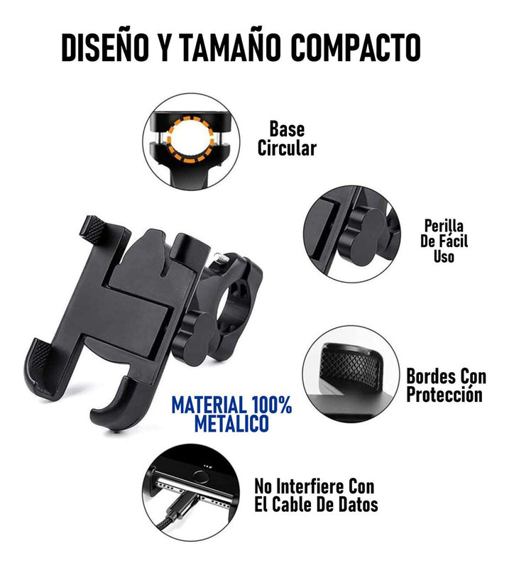 Holder Soporte Para Celular Metalico Alta Seguridad Moto