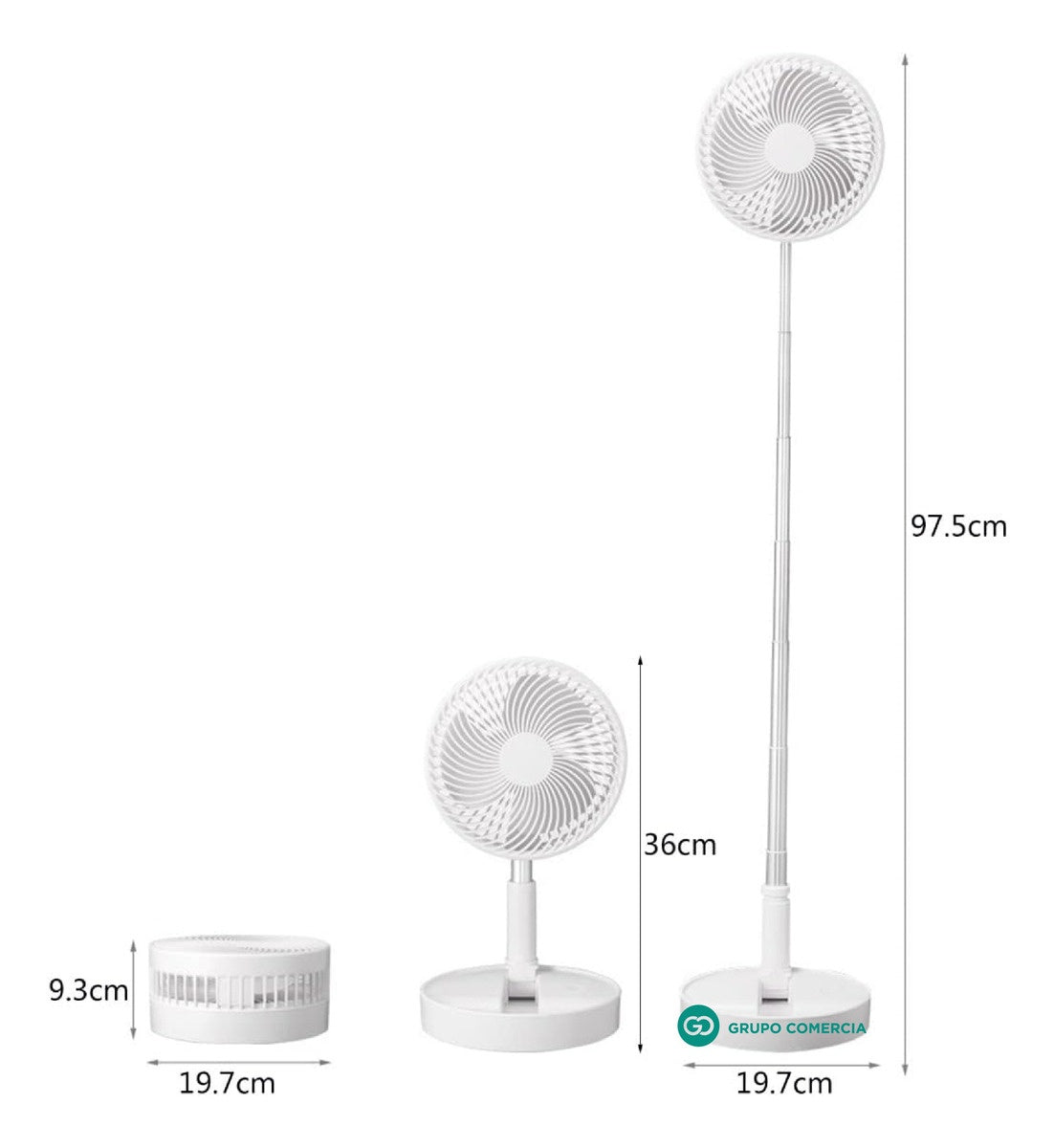 Mini Ventilador Con Base Ajustable De Altura Recargable