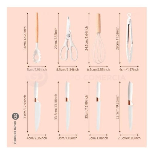 Set 19 Utensilios De Cocina Siliconados Alta Calidad Premium