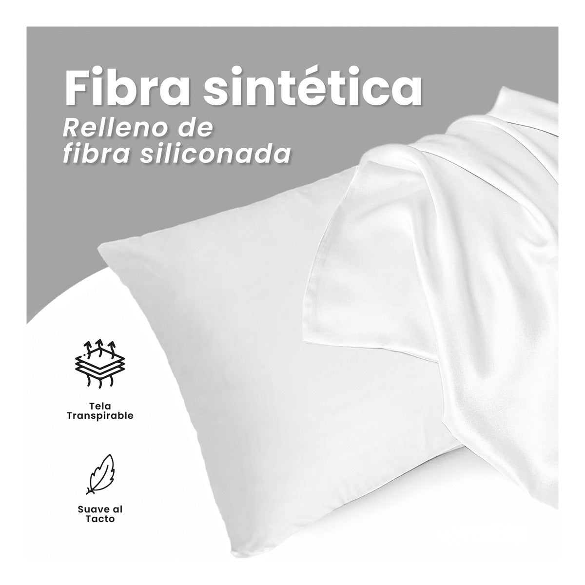 2 Almohadas Confort Pareja Siliconado Acolchada Innovo
