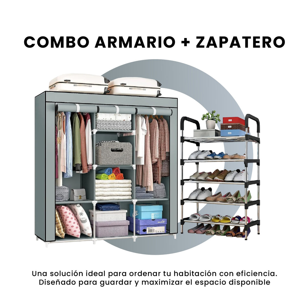Closet Armable 3 Cuerpos Con Zapatero Slim Organizador Hogar