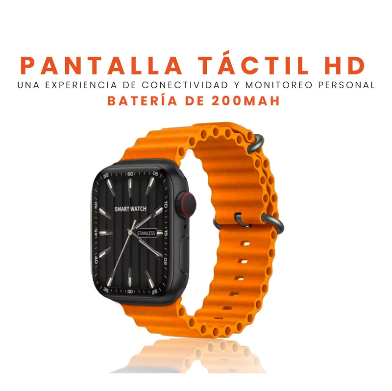 Smartwatch V11 Clasic Con Audifonos Air 7 Pulsos Serie 8 Sport Naranja