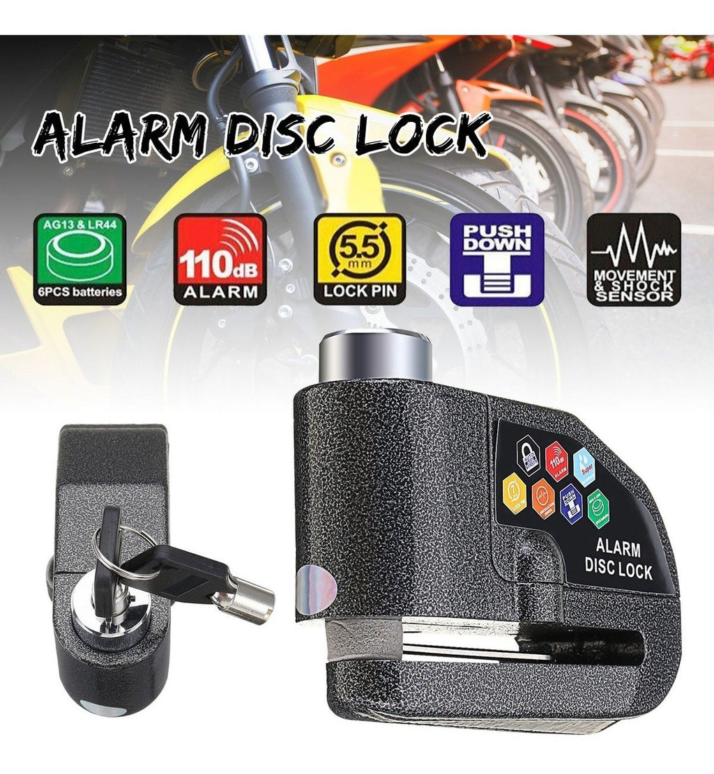 Candado Moto Alarma Freno De Disco Original Premium 2 Llaves