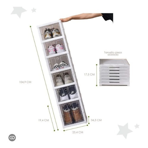 Zapatero Organizador Armable Plegable X6 Espacios Exhibicion