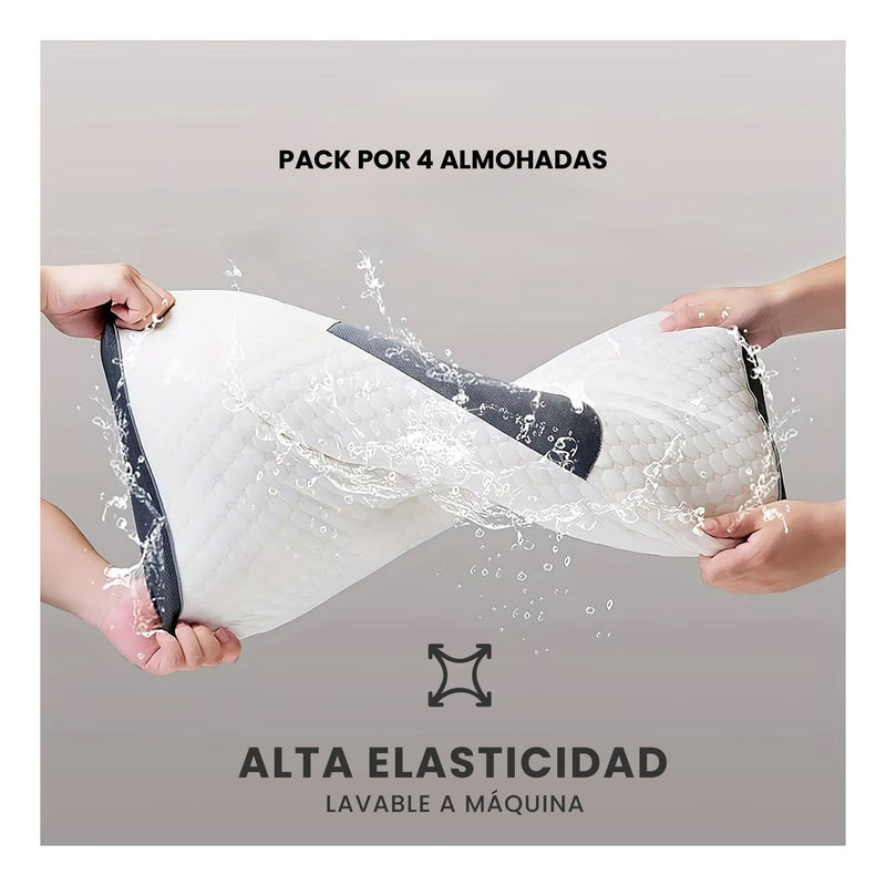 4 Almohadas Semi Ortopedicas Alto Confort Home Cervical Antiacaros