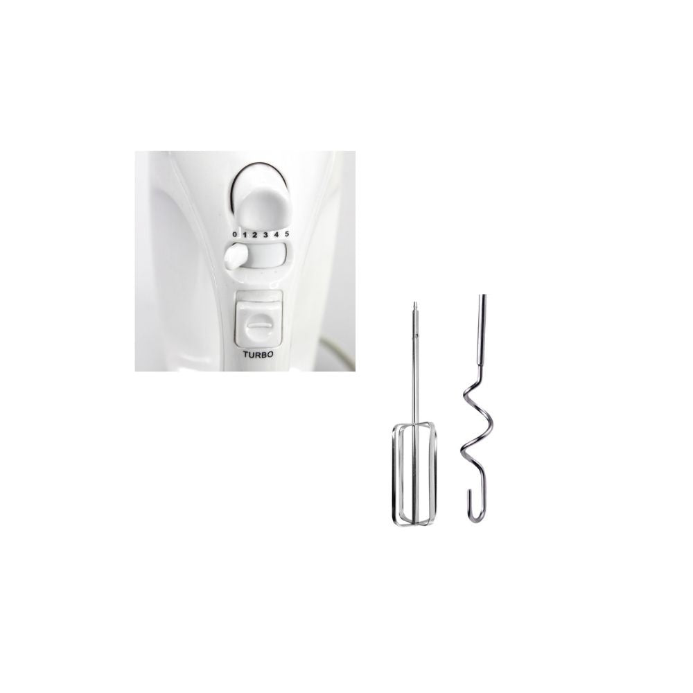 Batidora De Mano Kalley 300W 5 Velocidades Ganchos Amasadores De Acero Inoxidable