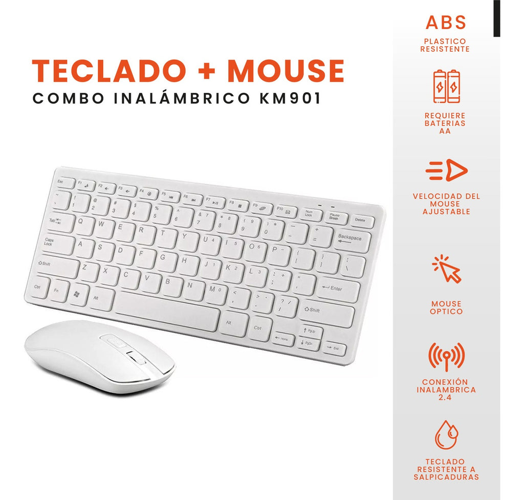 Teclado Con Mouse Diseno Slim Universal Receptor Usb Compatible Con Pc Laptop Tablet