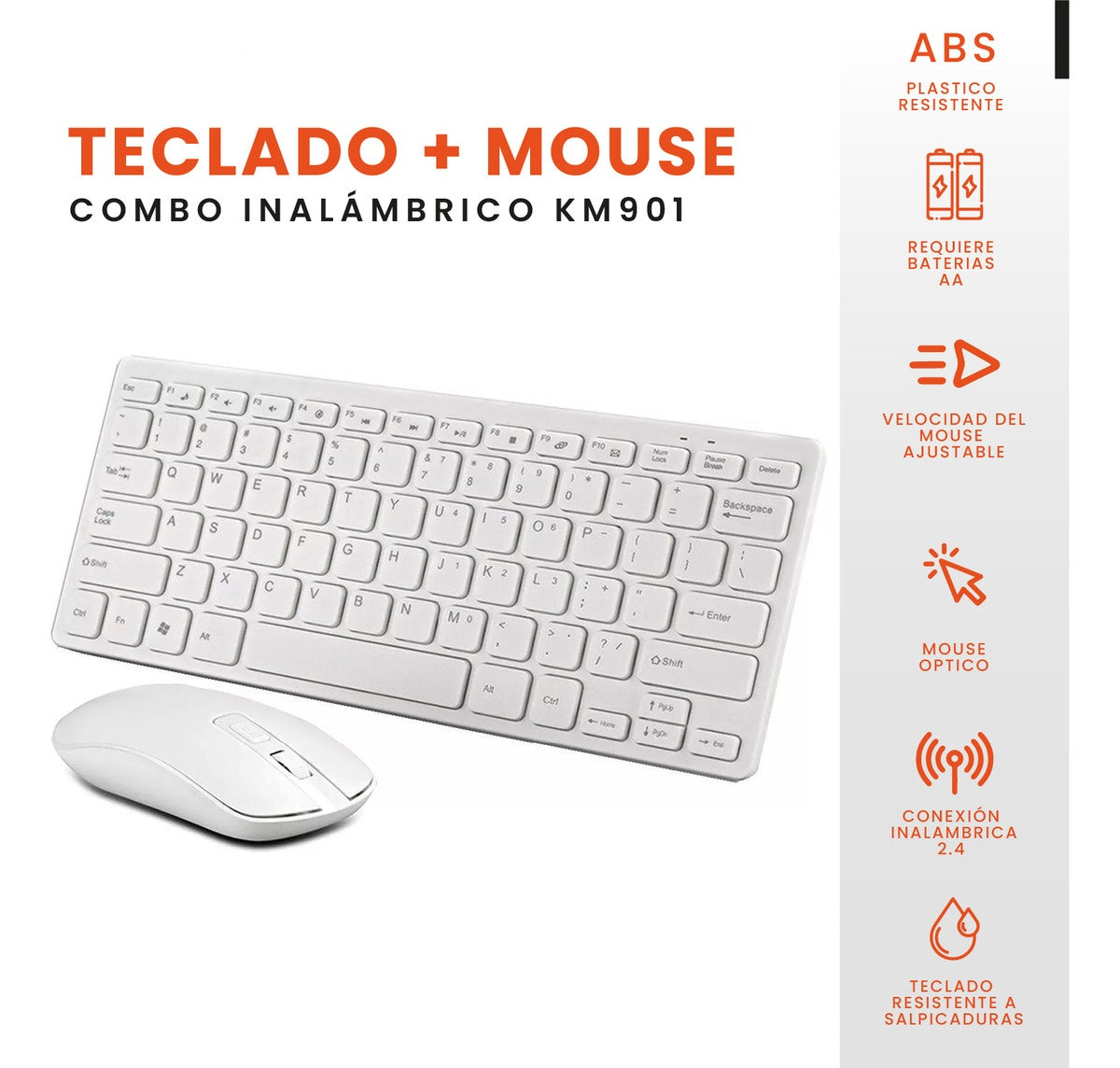 Teclado Con Mouse Diseno Slim Universal Receptor Usb Compatible Con Pc Laptop Tablet