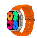 Smartwach Amoled Mobulaa Con 7 Correas Naranjas H9 Ultra Notificaciones Plus