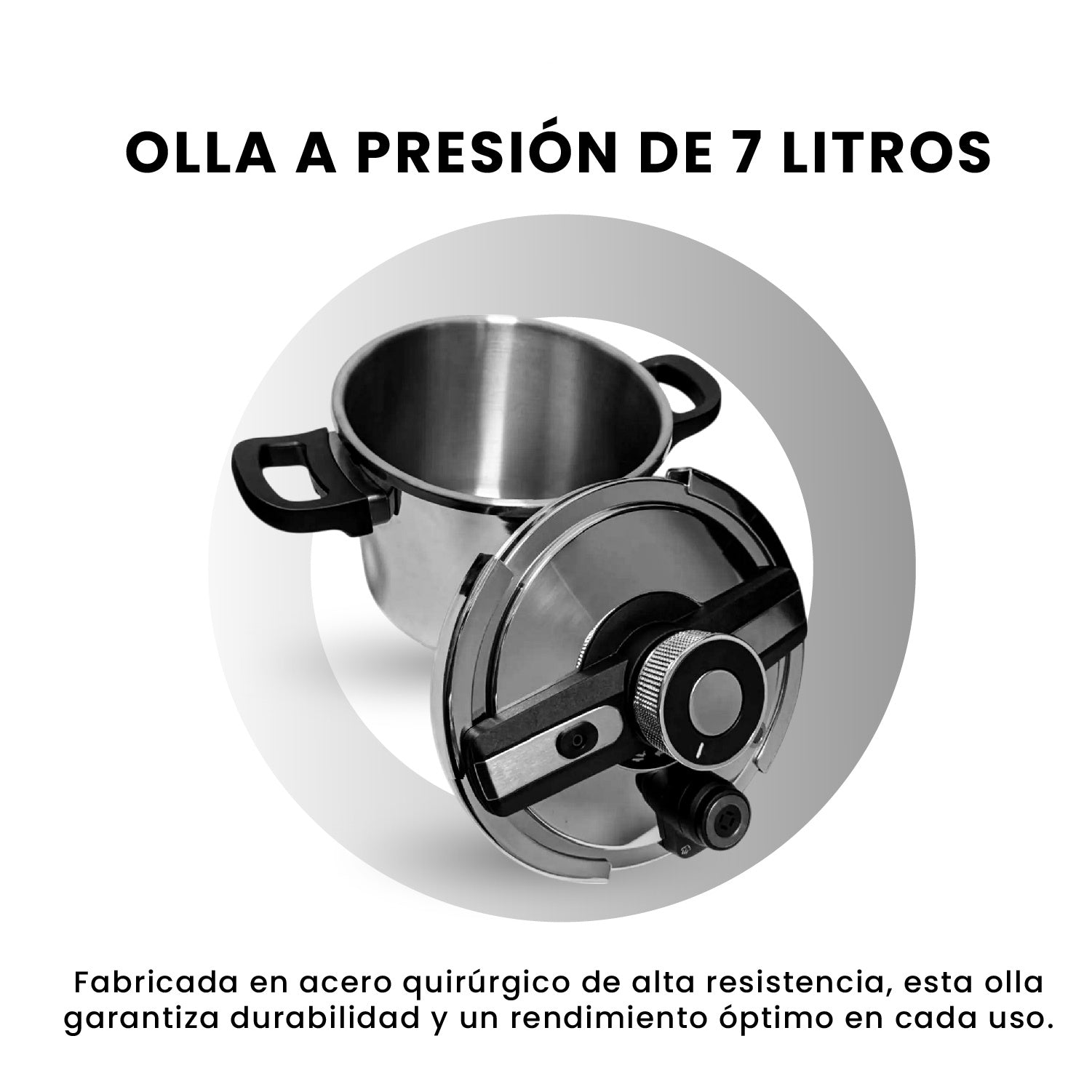 Olla A Presion 7 Litros Nobel Home Acero Quirurgico Alta Calidad Premium