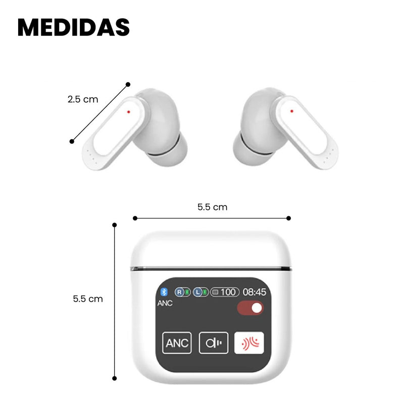 Audifonos Bluetooth 5.2 5Ta Generacion Blanco Pantalla