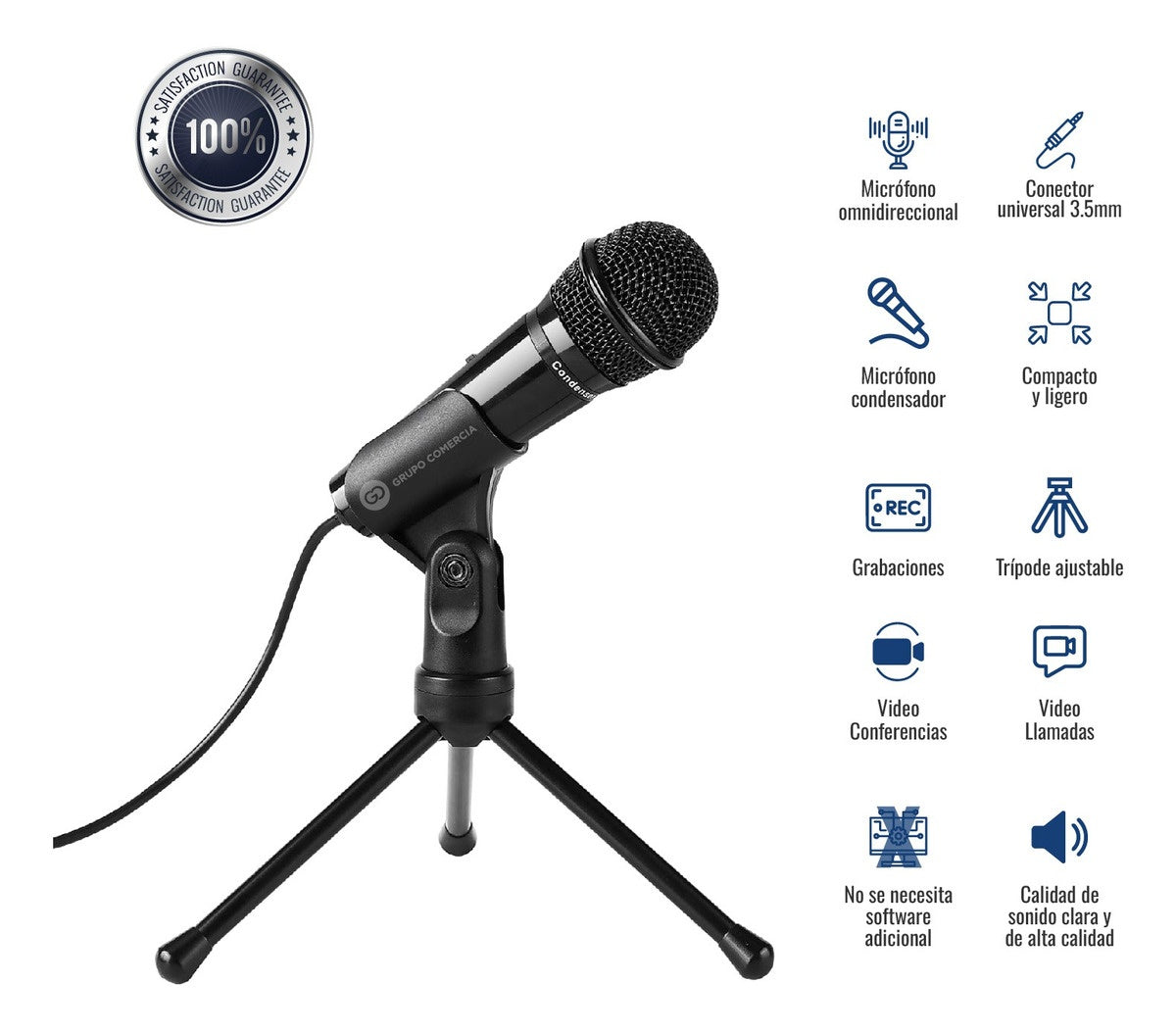 Base Soporte Para Con Microfono Condensador Jack 3.5Mm