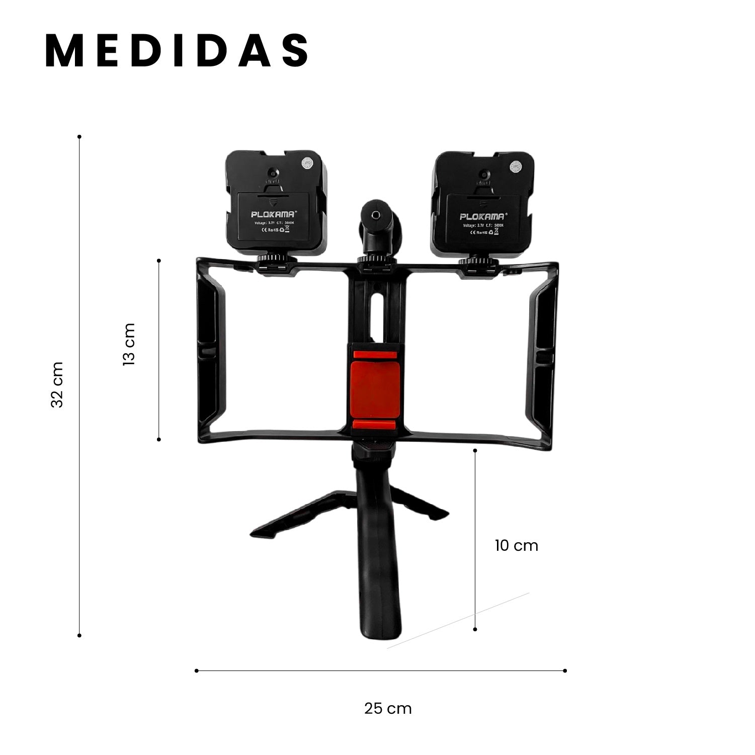 Soporte Profesional Making Crear Contenido Microfono Luz Led Rgb Estabilizador Ideal Tiktoks Youtube Instagram