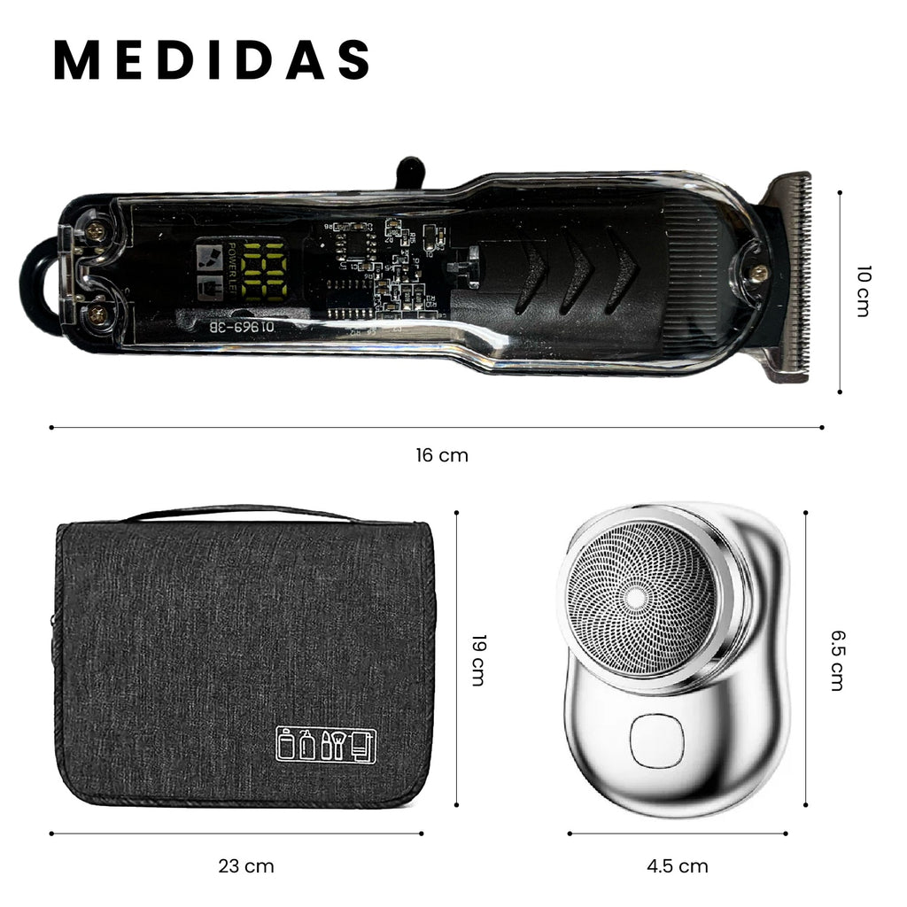Afeitadora Electrica Inalambrica + Mini Shaver De Regalo + Estuche De Viaje