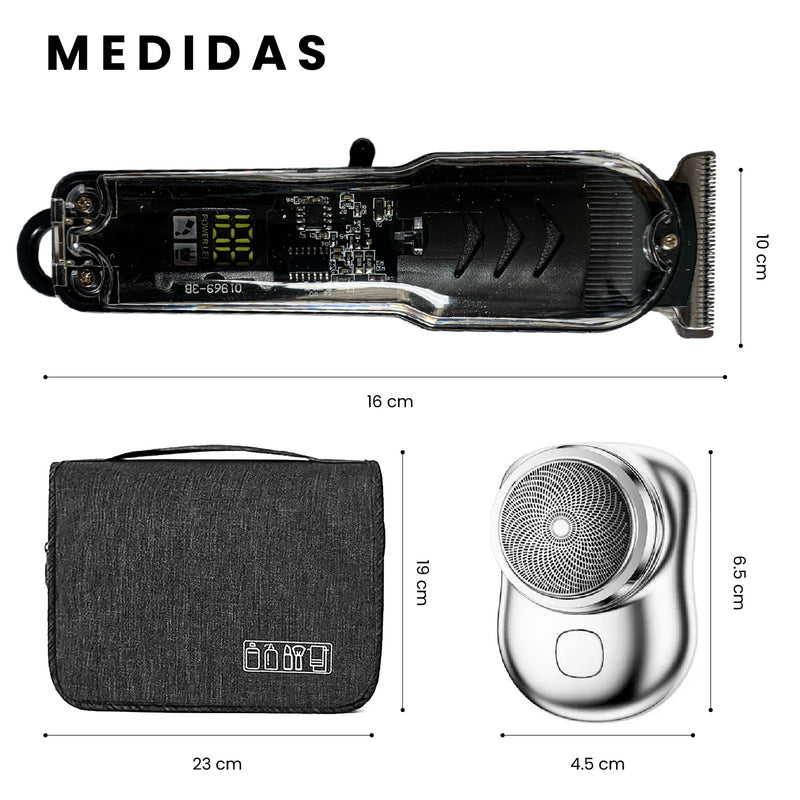 Afeitadora Electrica Inalambrica + Mini Shaver De Regalo + Estuche De Viaje