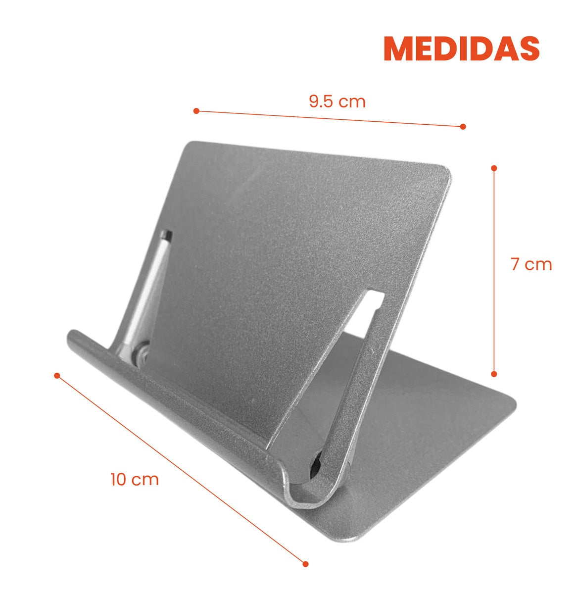Base Soporte Para Celular Tablet Holder Escritorio 360 Inclinacion Acero Inoxidable Plegable