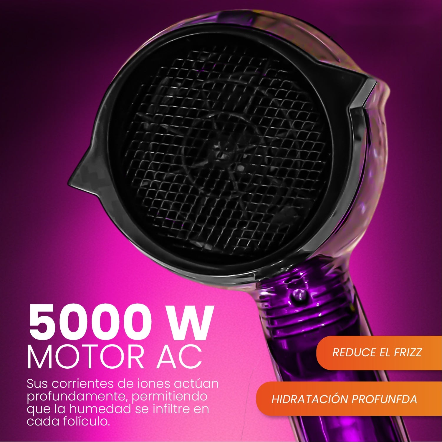 Combo Secador Bopai 5500 + Cepillo Rizador Crespos + Cepillo Masajeador + Obsequio Toalla Microfibra