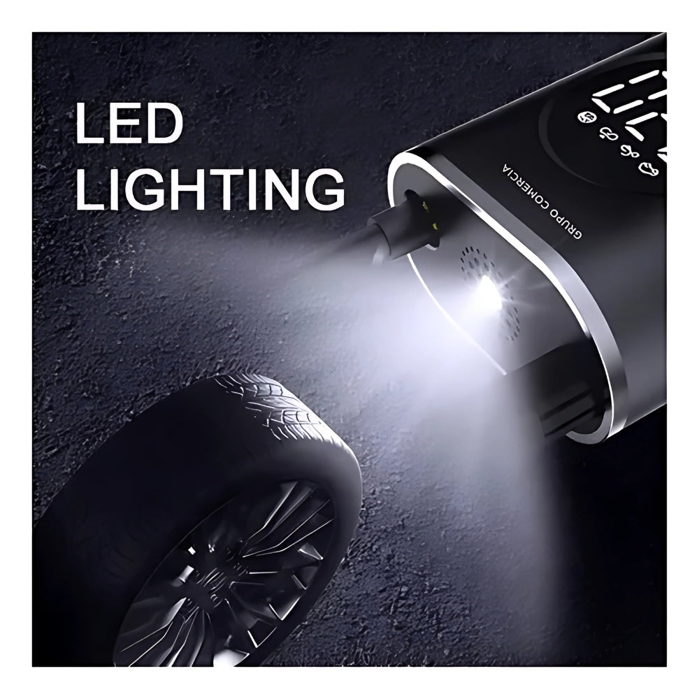 Combo Candado De Disco + Compresor De Aire Portatil Para Neumaticos Inalambrico