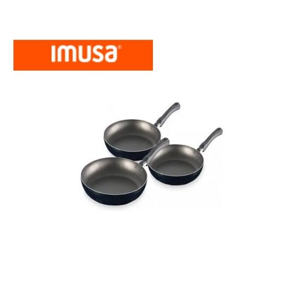 Set De Sartenes Antiadherentes Imusa 3 Piezas Cocina Facil Y Duradera