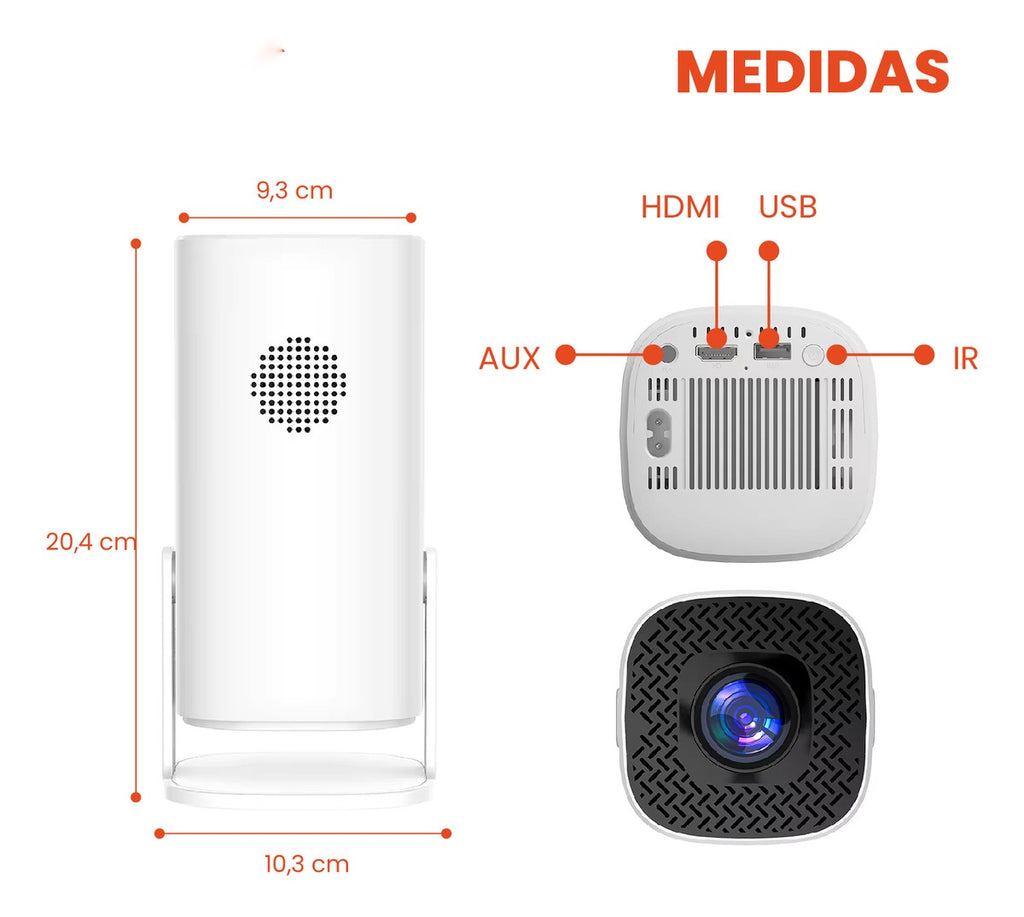 Mini Proyector Android 11 P30 4K Apps Sonido Hasta 100 Pulgadas