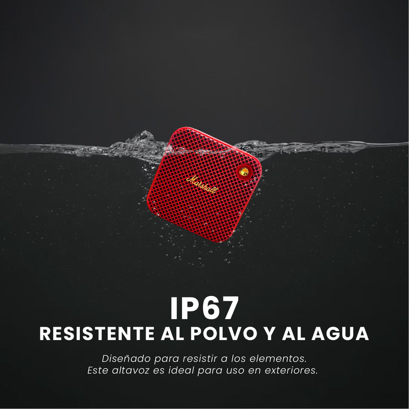 Parlante Bluetooth Sonido Potente Usb Mp3 Fm Portable Tono Rojo Marshall