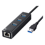 Hub Multipuertos Metalico Red Gigabit Rj45 1000Mbps Usb 3.0