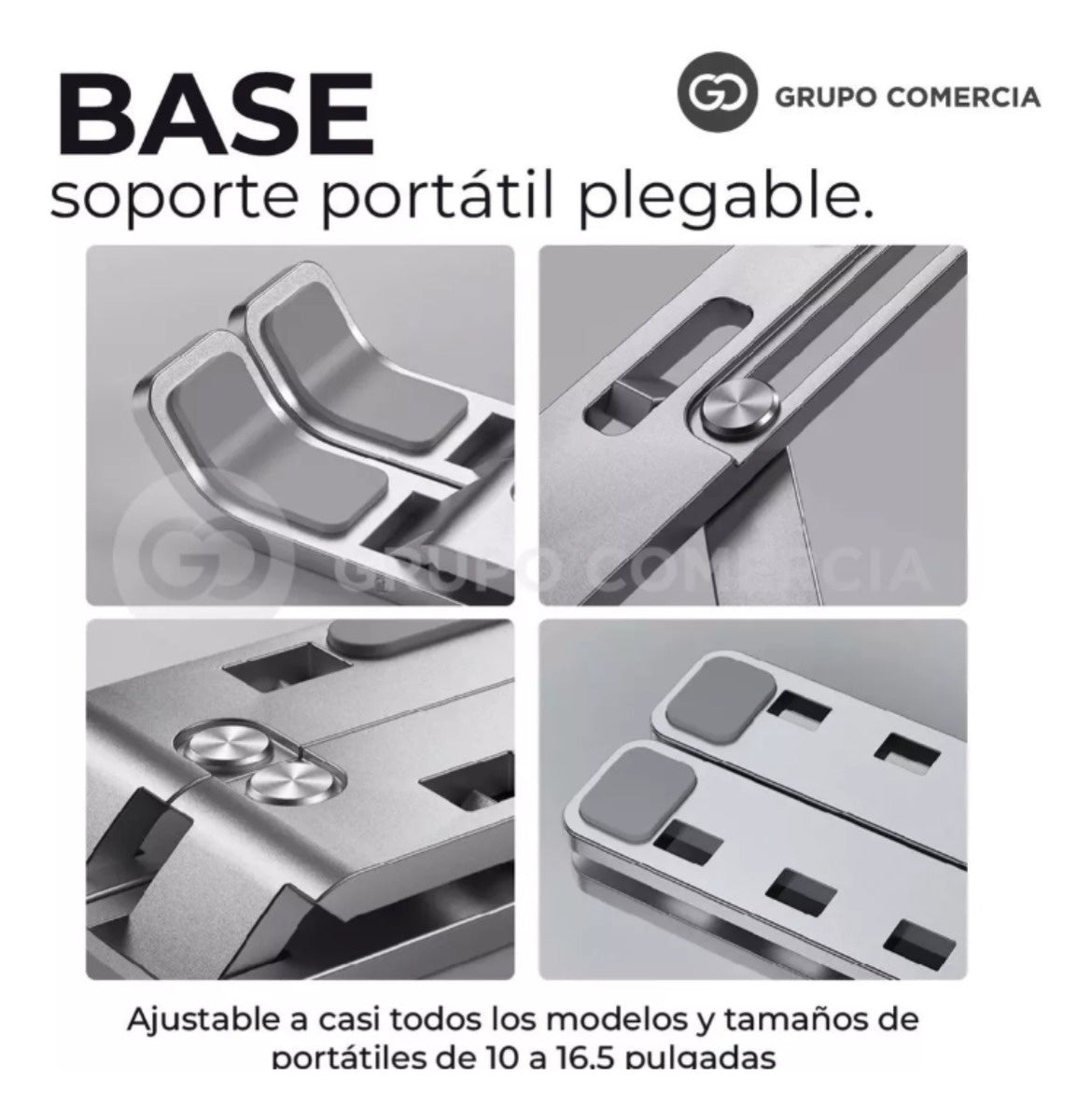 Soporte Laptop Aluminio Ergonomico + Teclado Bluetooth Plegable