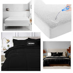 Combo Cubrelecho Termico Doble Funda Ovejero + Protector De Colchon Antifluido