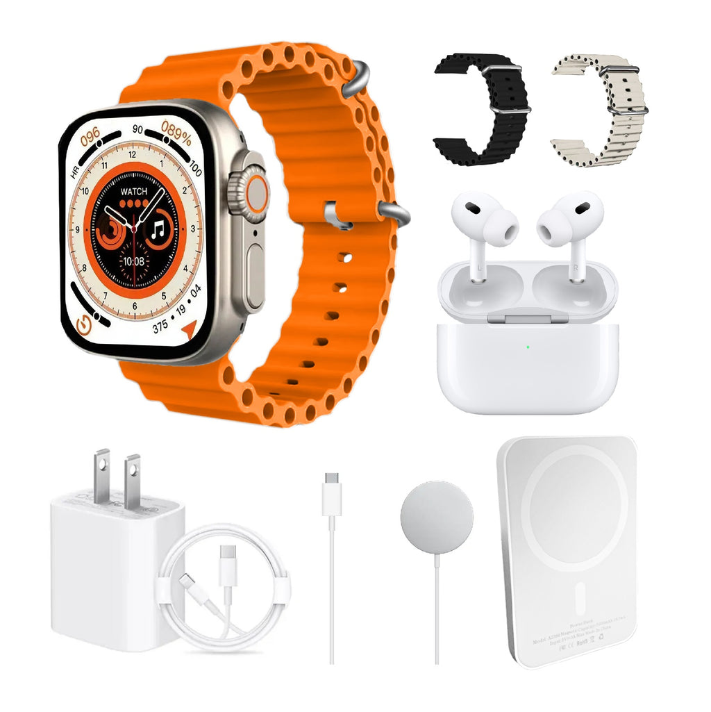 Smart Watch Serie 8X Deportivo Contesta Llamadas Ultraplus Con Audifonos Accesorios Max