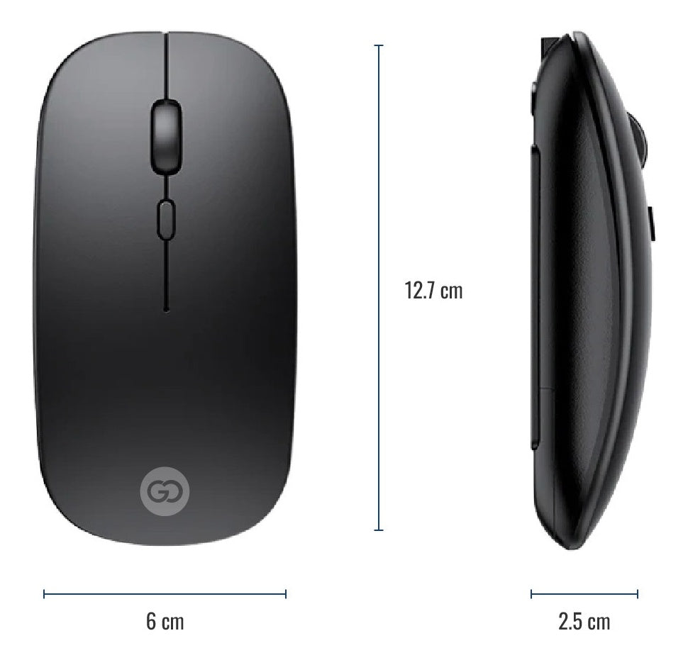Mouse Inalambrico 2 En 1 Bluetooth 4.0/2.4G Recargable Negro