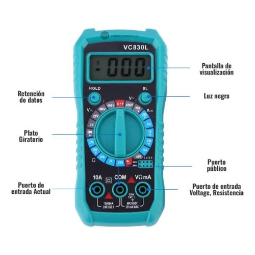 Multimetro Digital Tester Medidor De Energia Multifuncional