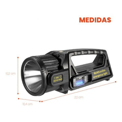Linterna Multifuncional 10-1 Panel Solar Doble Lente 8000Lm