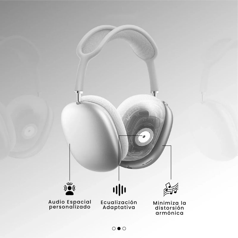 Audifonos Airpods Max 1.1 Replic Magnetica Full Sonido Bluetooth Estuche Blanco