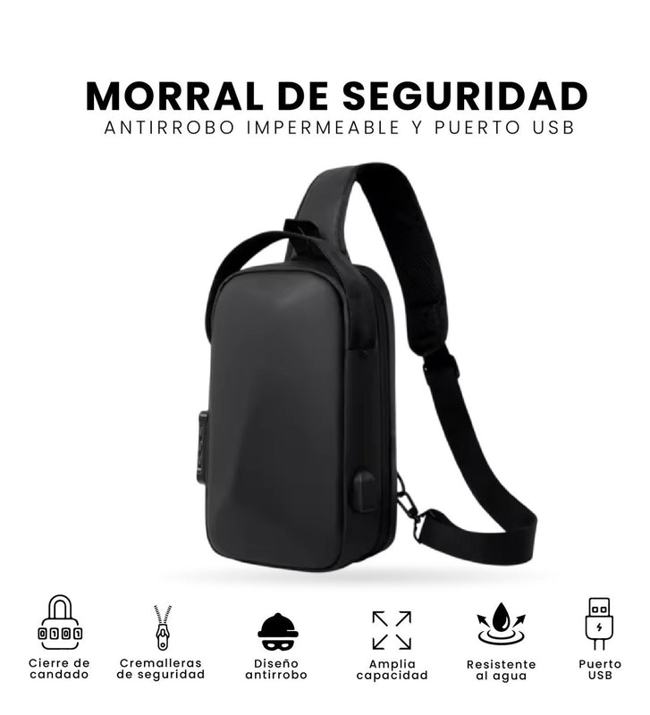 Bolso Antirrobo Impermeable Con Puerto Usb Candado Seguridad