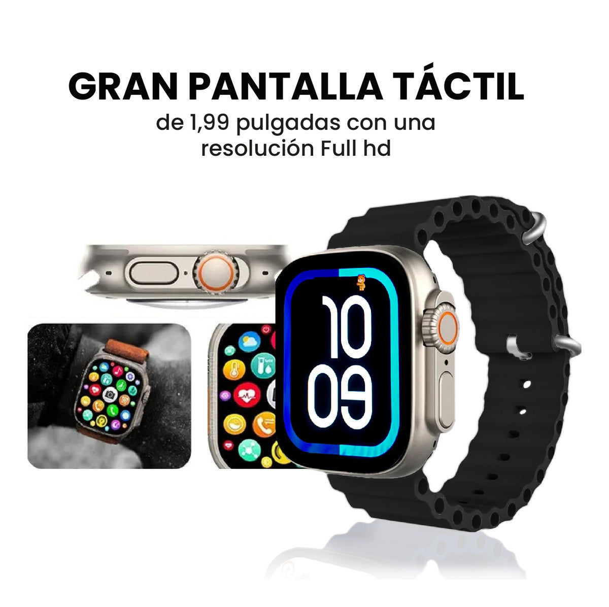 Smartwatch Hk 10 Ultra Amoled Chat Gpt Alta Gama Compatible Con Android Ios Black