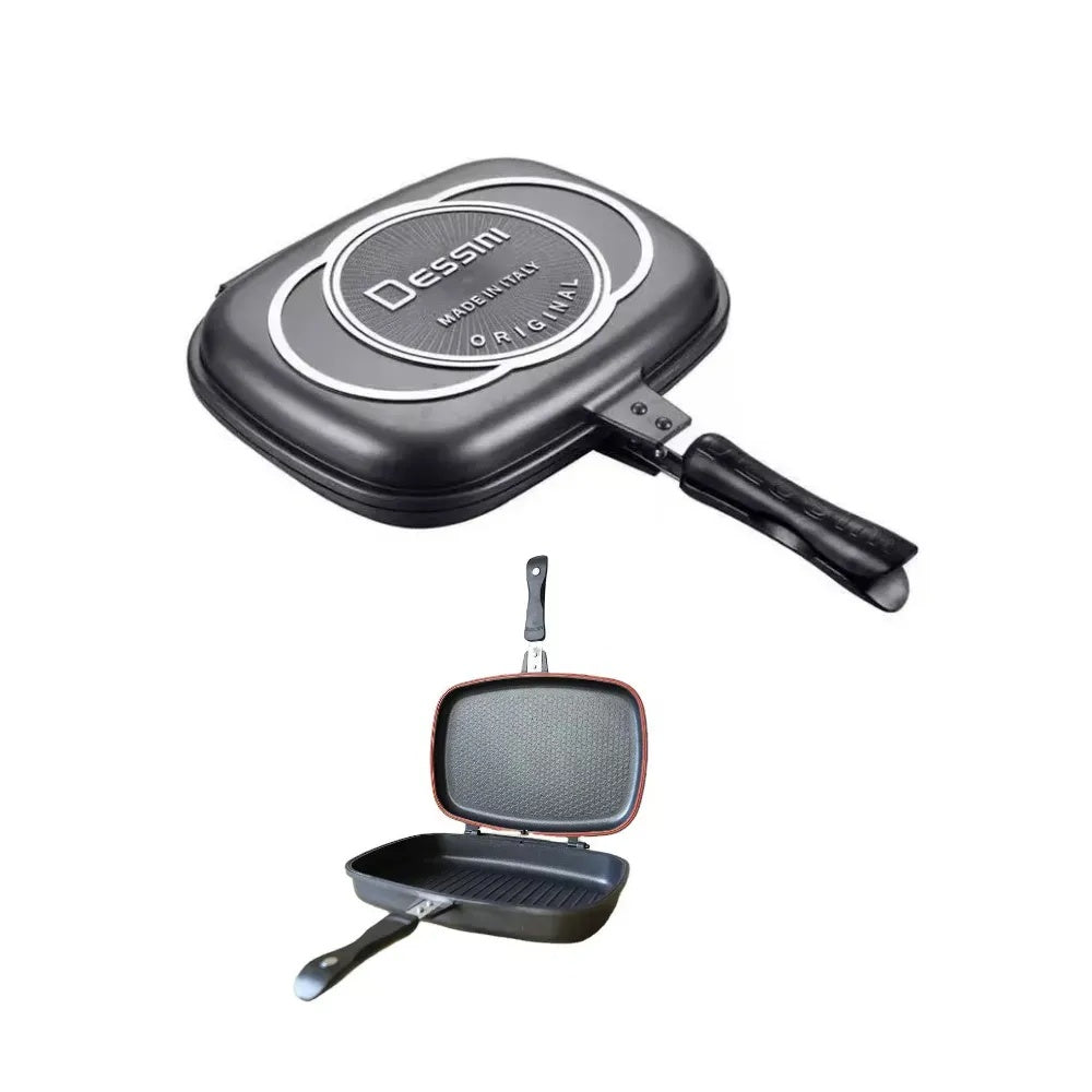 Sarten Doble Parrilla 32 Cm Antiadherente Dual Grill Dessini Italiano Con Repuesto Caucho