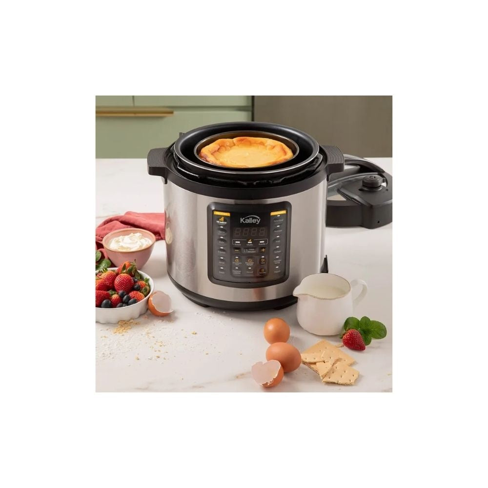 Olla A Presion Electrica Kalley 5.5L Multifuncional Acero Inoxidable