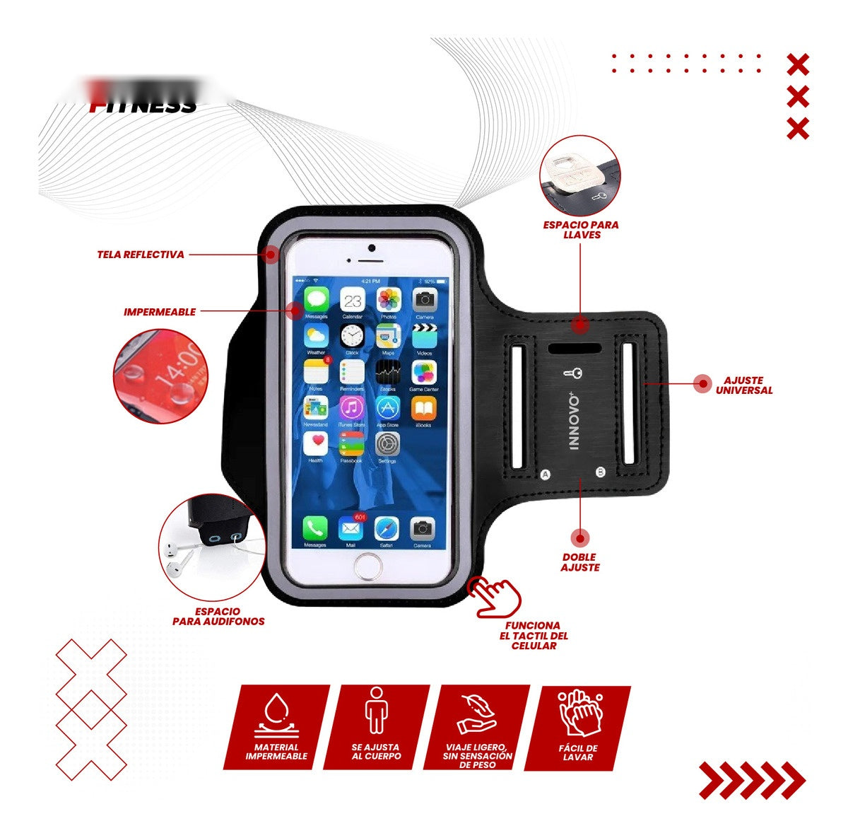 Bolso Deportivo Runing Trotar + Estuche De Brazalete Gym