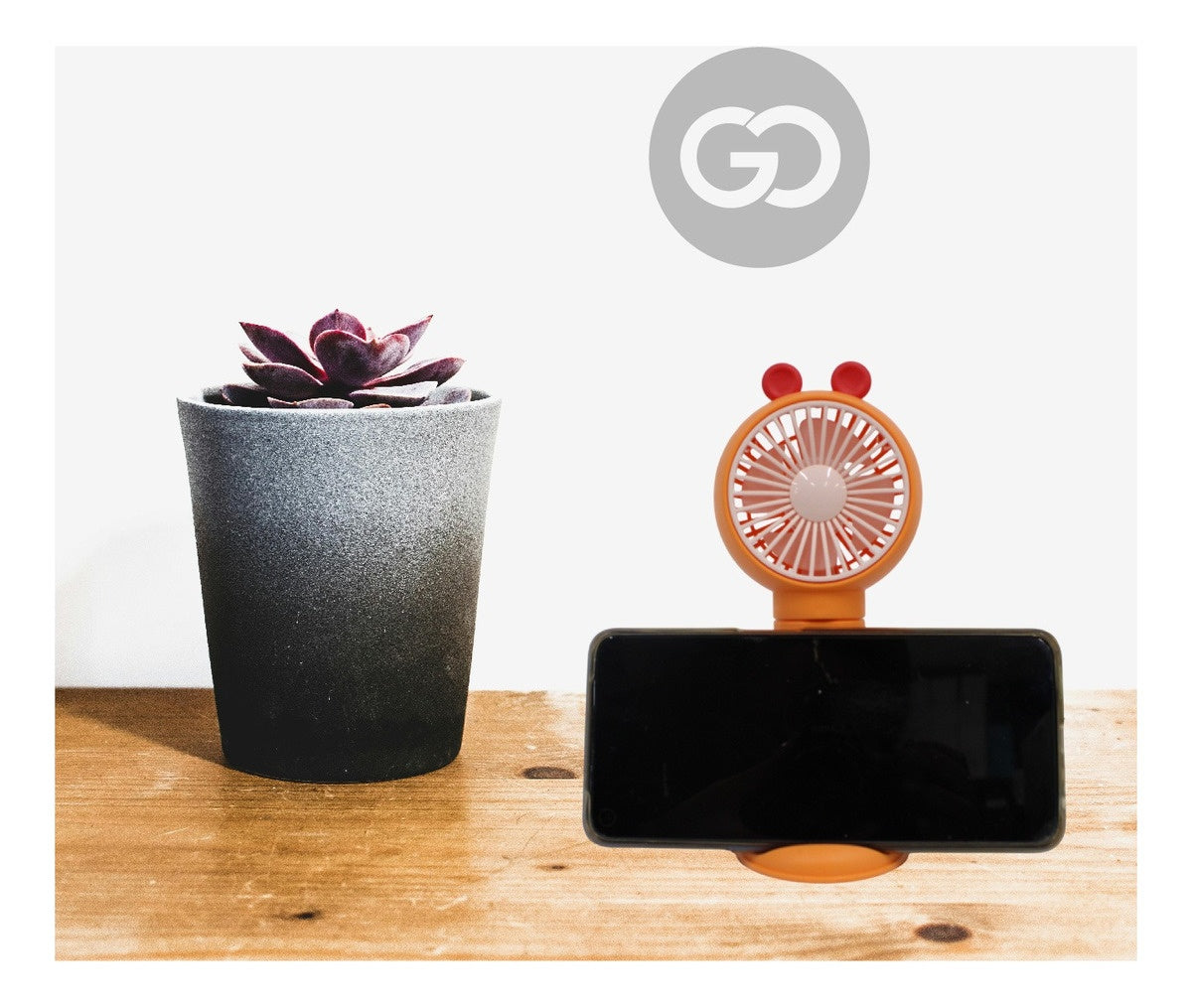 Mini Ventilador Recargable Con Soporte Para Celular Portatil