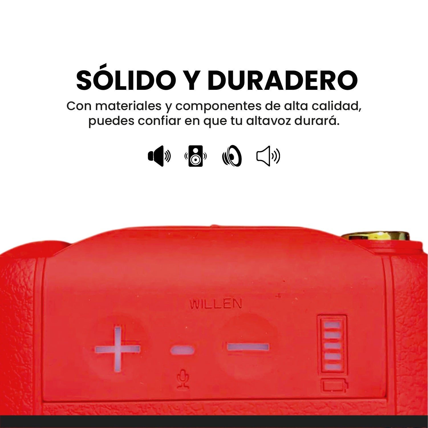Parlante Bluetooth Sonido Potente Usb Mp3 Fm Portable Tono Rojo Marshall