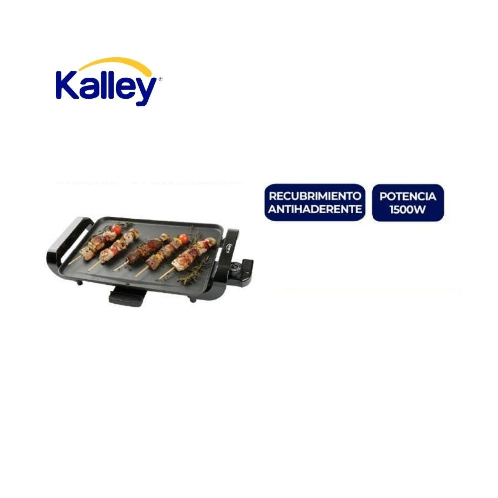 Parrilla Electrica Kalley 1500W Antiadherente Asador Liso Con Termostato