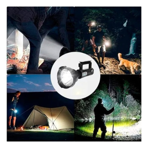 Linterna Alta Potencia Con Base Alcance 500M Power Bank