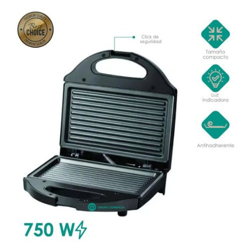 Maquina Sanduchera Nobelsound 1000W Antiadherente Con Indicador Led