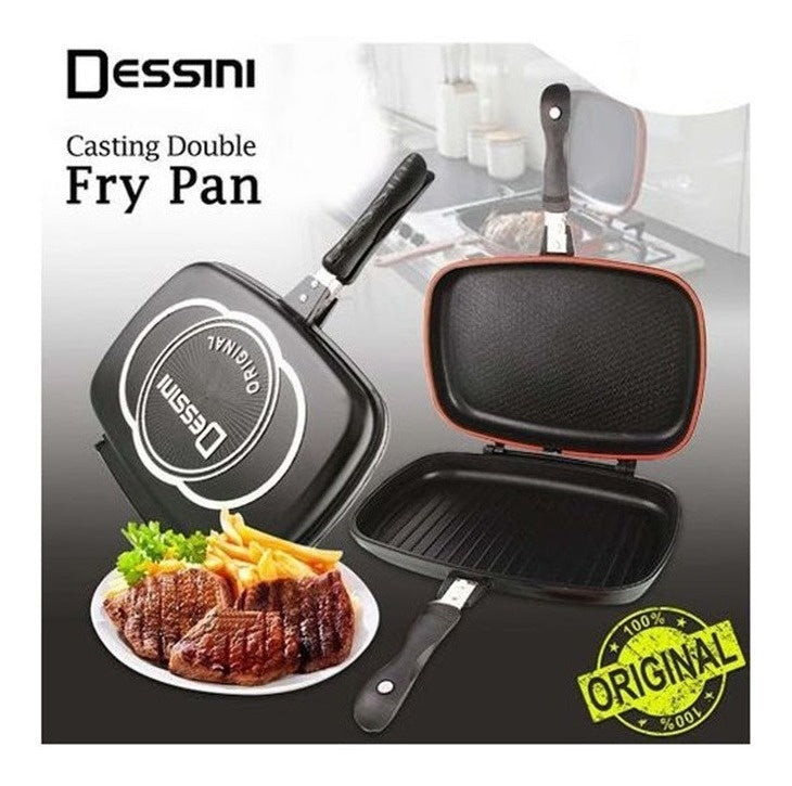 Sarten Doble Parrilla Italiano Desini 36 Cm Antiade Original