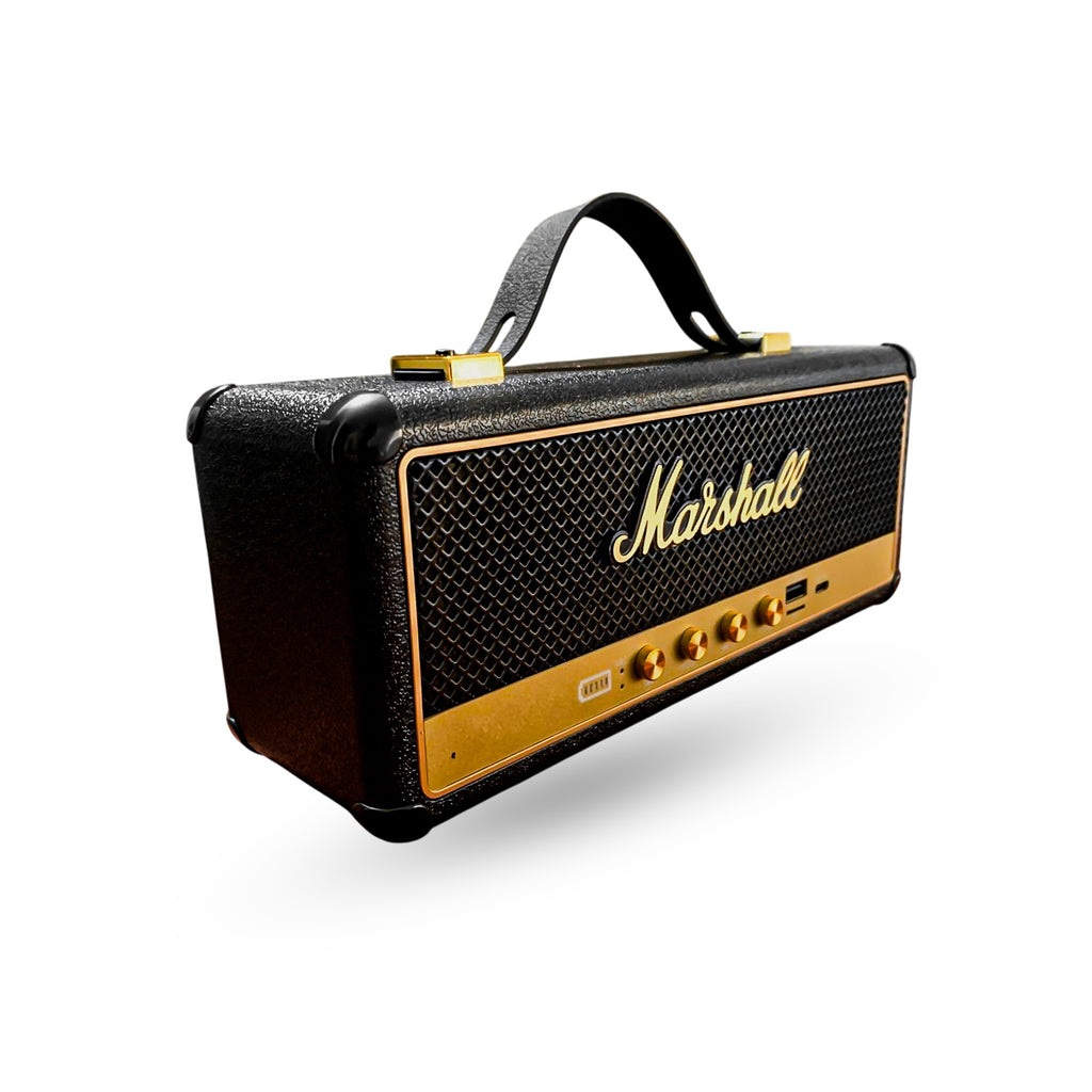 Parlante Bluetooth Sonido Potente Usb Mp3 Fm Marshall Clasic Negro Replica 1.1