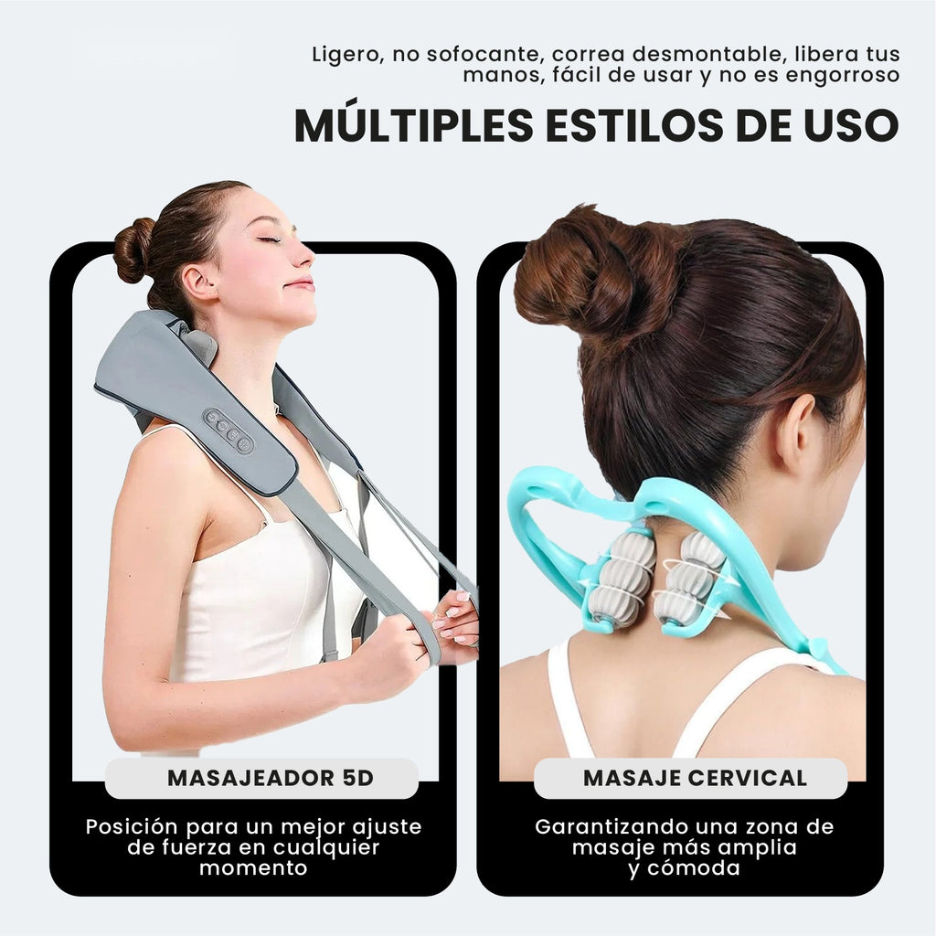 Masajeador De Cuello Anti Estres Relajante Masajeador Accesorios 3 En 1